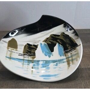 Vintage Matthew Adams Sascha Brastoff Pottery Alaska Iceberg Dish 10"
